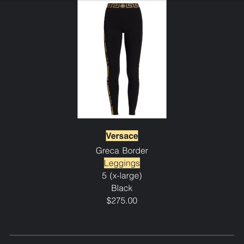Versace leggings!